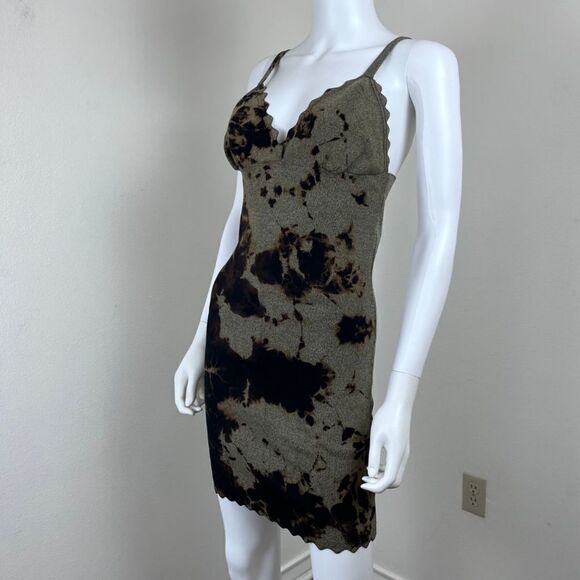 Miss Love Size M Green Tie Dye Pullover Scallop Party Bodycon Mini Dress FLAWED - Picture 13 of 14